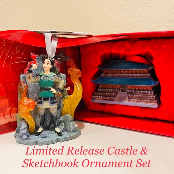 Disney Holiday Mulan Imperial Palace Sketchbook Ornament Set Poshmark
